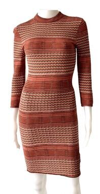 Free People Women's Bodycon Sweater Knit Dress Long Sleeve 100% Cotton Size S